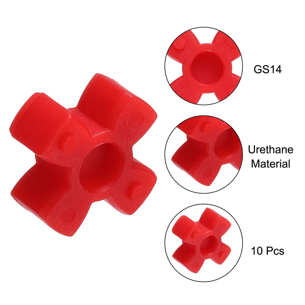10pcs GS14 Coupling Insert for L-Jaw Coupling L-Jaw Coupler Set, Red
