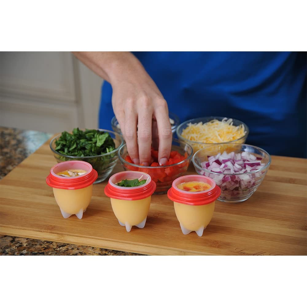 Egglettes Egg Cooker - Hard Boiled Eggs without the Shell, 4 4 Pack, Clear