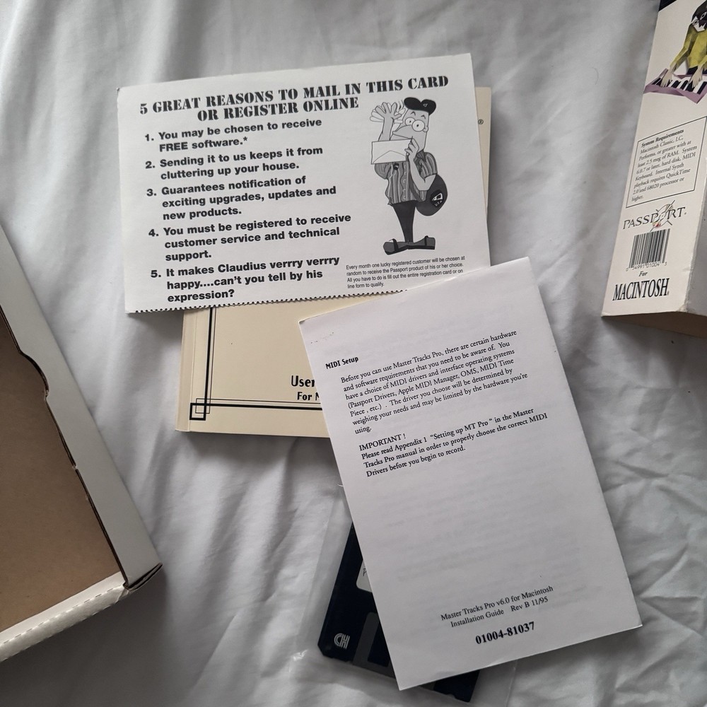 Complete MIDI Sequencing Software Passport Master Tracks Pro 6 Macintosh 1995