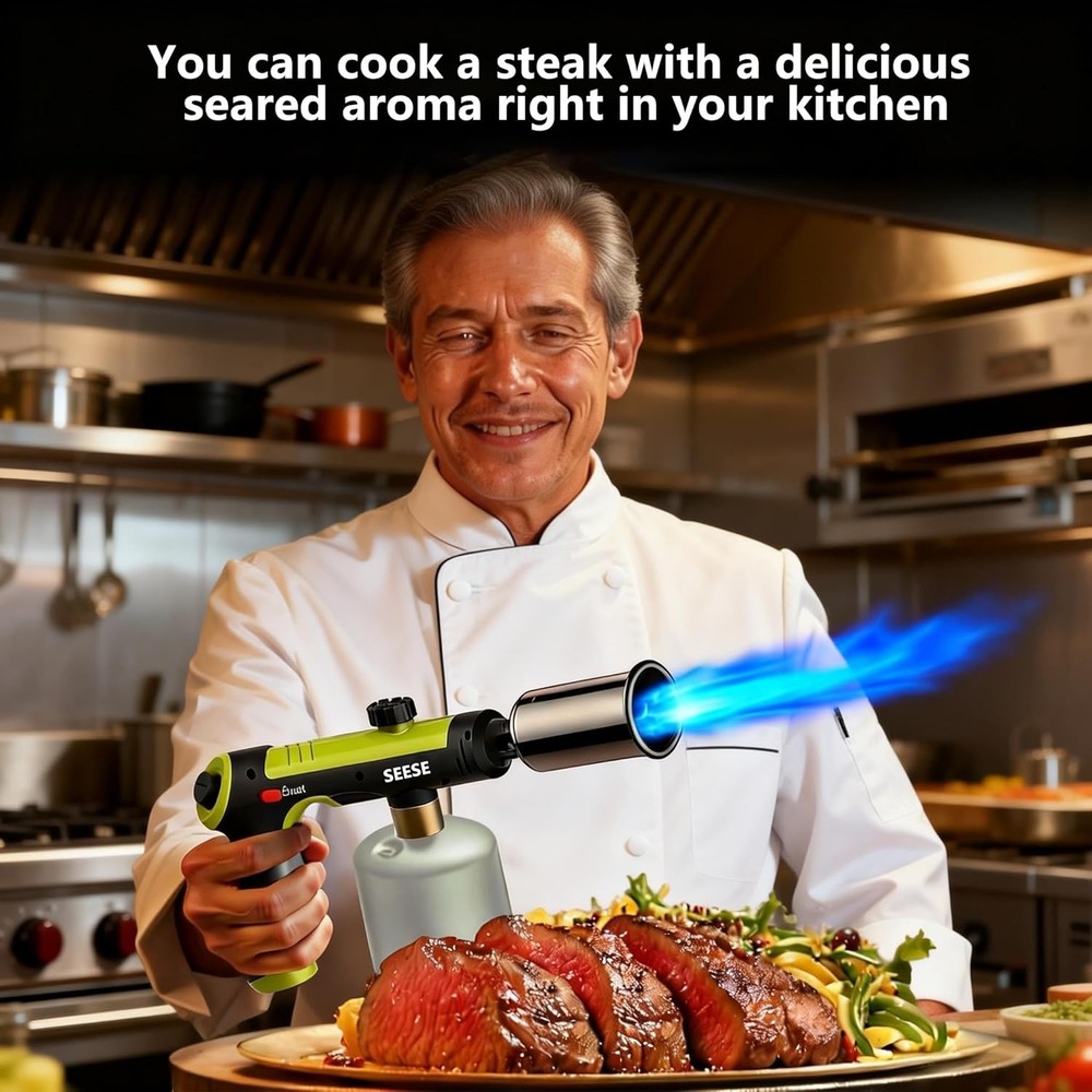 Powerful Propane Torch Gun,Kitchen Cooking Torch With One-Touch Max Fire