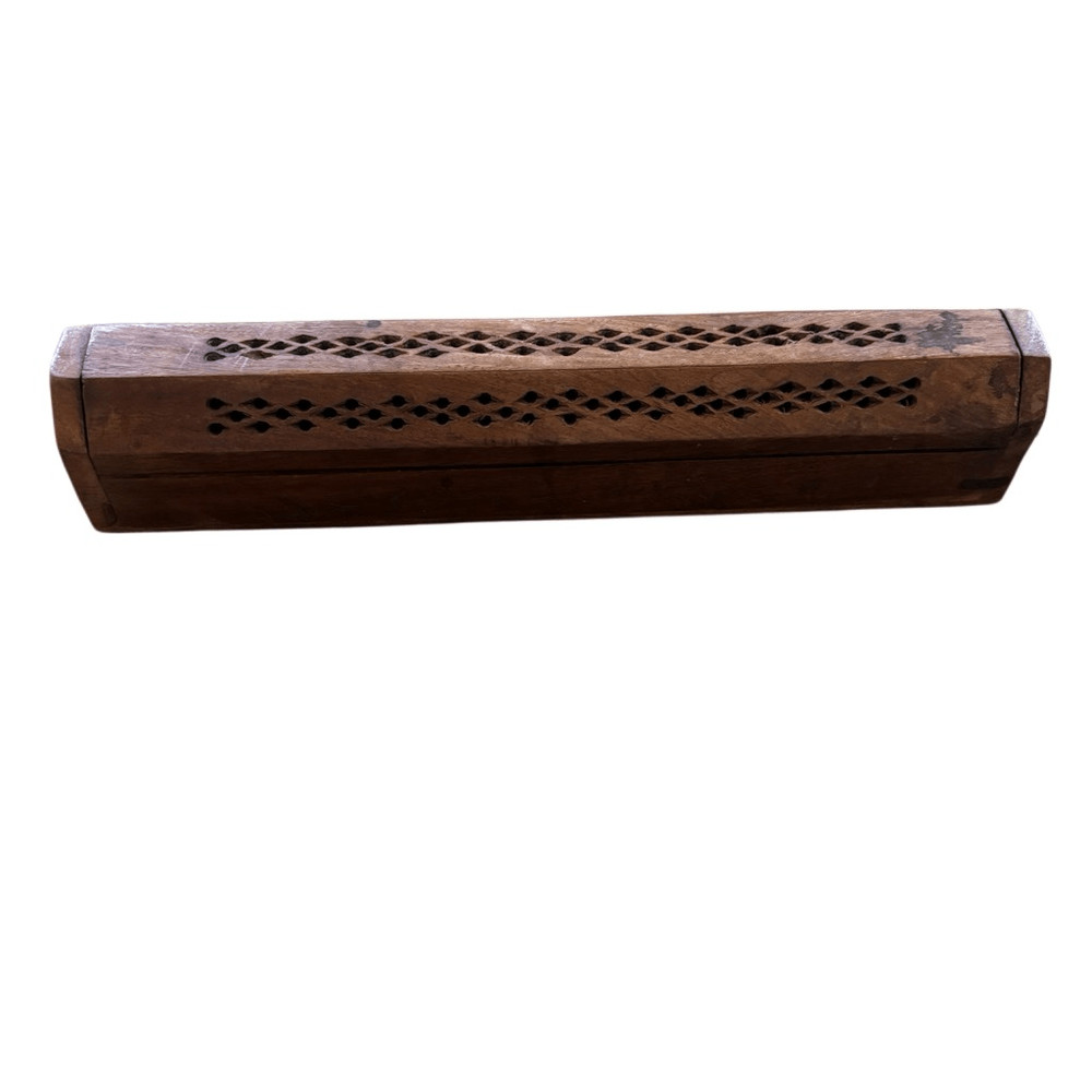 Wooden Box Incense Burner With Storage
