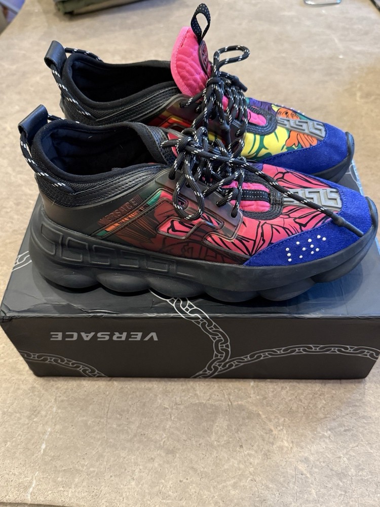 Versace Chain Reaction Black & Multicolor Trainers - Size 10