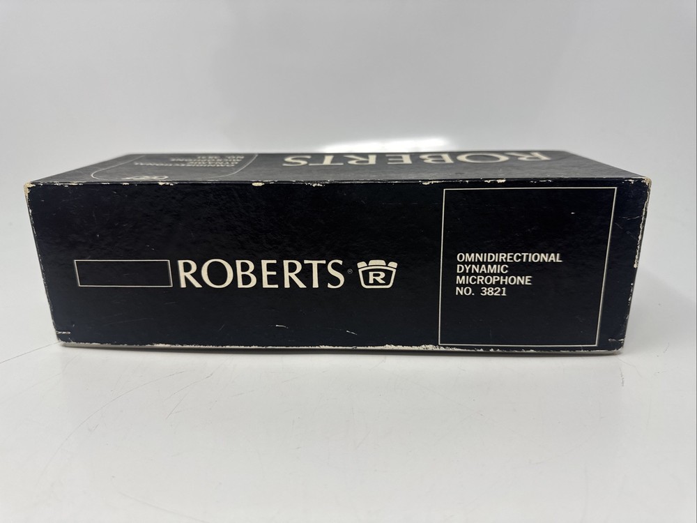 Vintage Roberts 3821 Omnidirectional Dynamic Microphone In Original Box & Stand