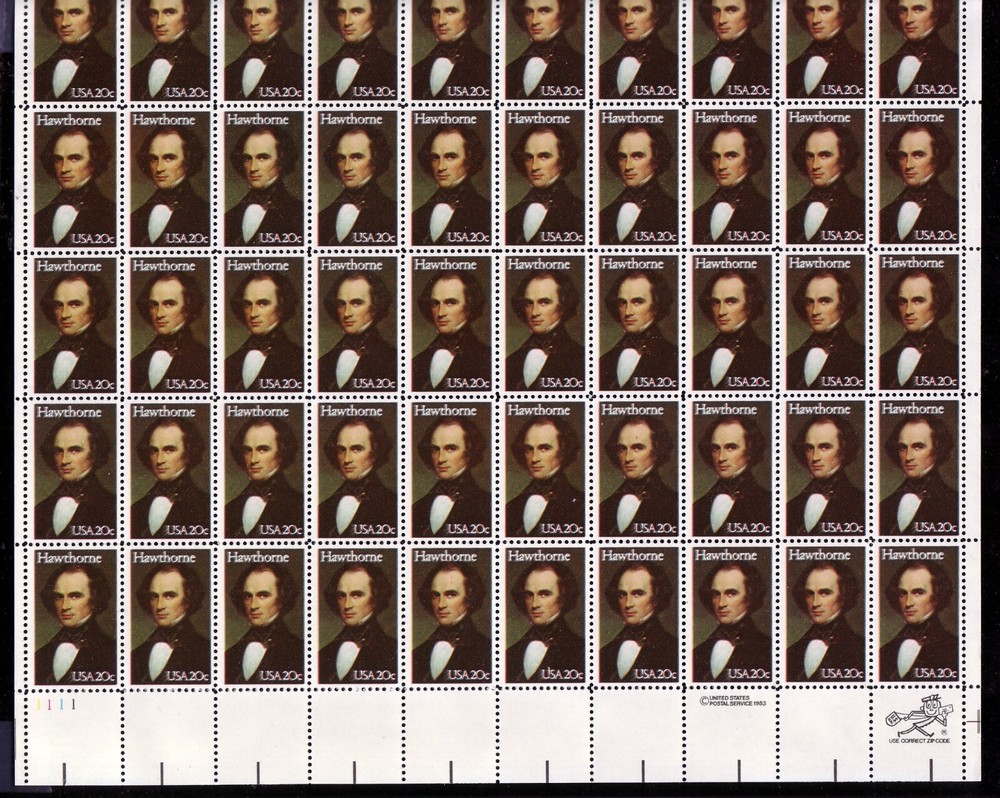 #2047* HAWTHORNE MINT SHEET.  MISREGISTERED RED COLOR.