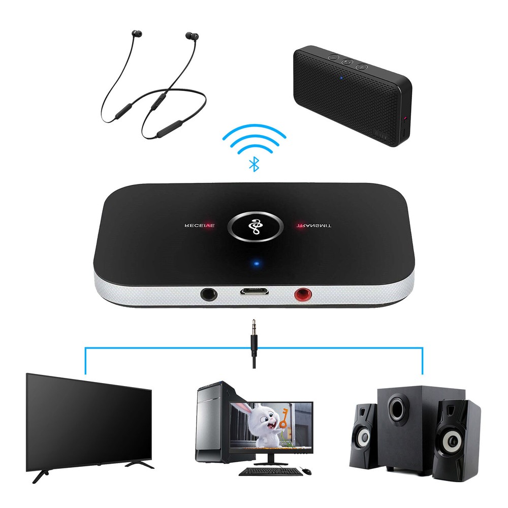 2in1 Bluetooth Transmitter & Receiver Wireless A2DP Home TV Stereo Audio Adapter