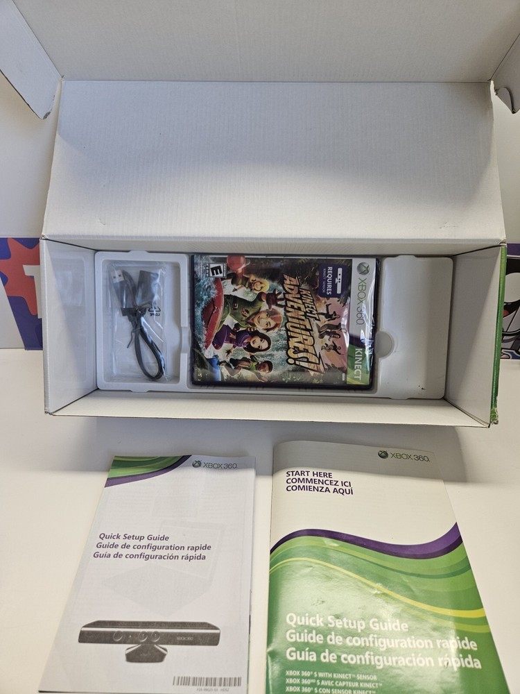 Kinect Sensor Camera (Xbox 360) w/ Kinect Adventures and Cables in Box