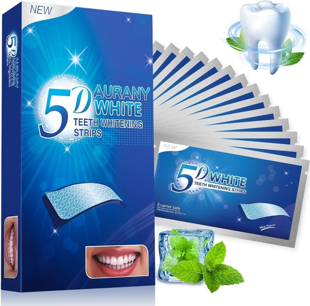 28PCS 5D Teeth Whitening Strips Tooth Rapid Bleaching White Strips Teeth White