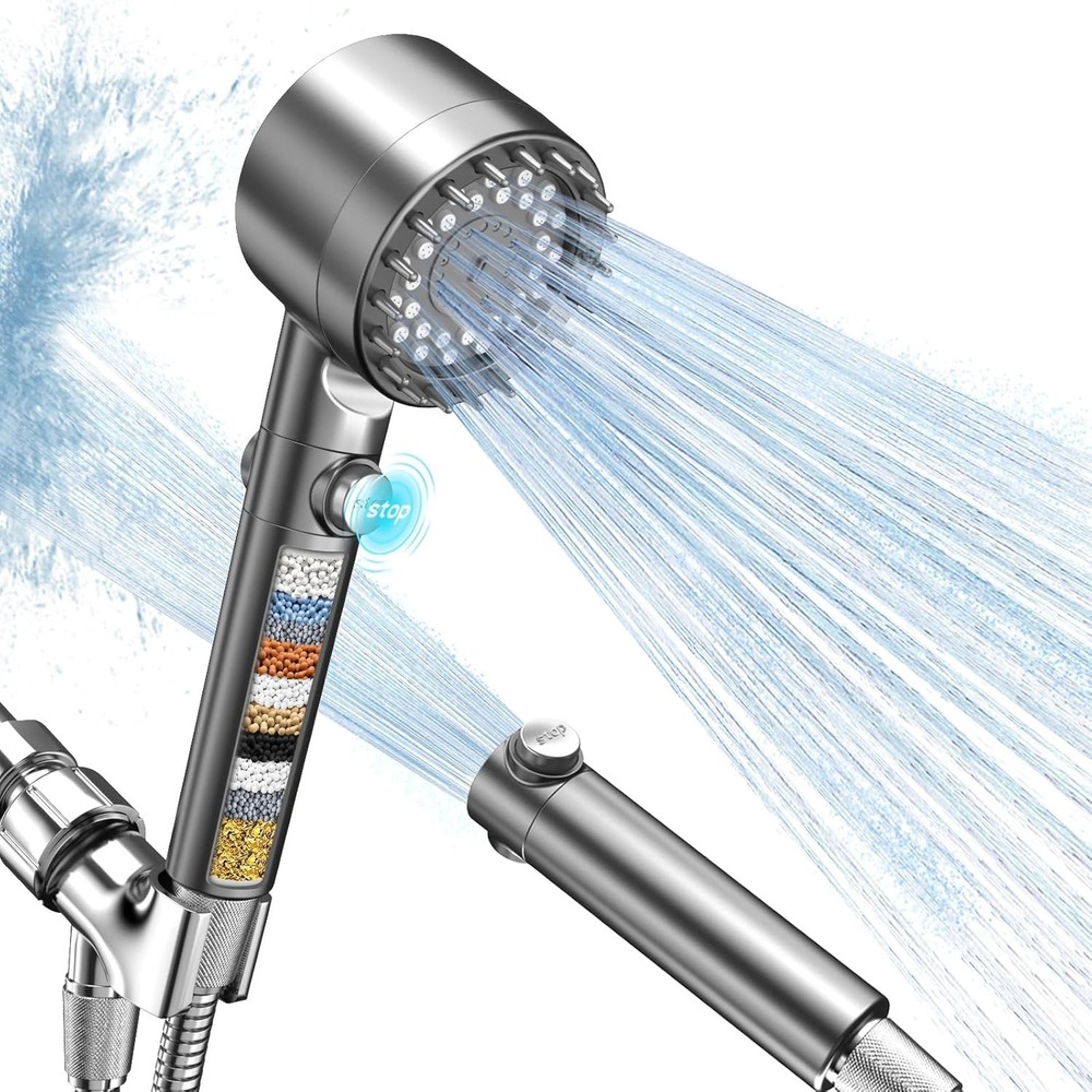 ed Shower Head with Handheld, High Prure Multiple Spray