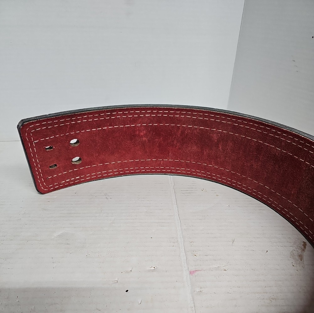 Red Double Suede Powerlifting Lever Belt Size Medium