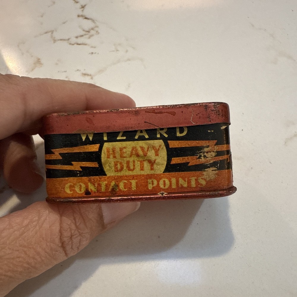 Wizard Heavy Duty Contact Points Tin Antique Vintage
