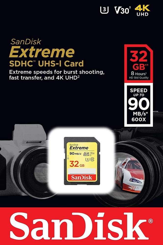 32GB Sandisk Extreme SD Memory cards for Camera/Trail Camera/Computers (5 Pack)