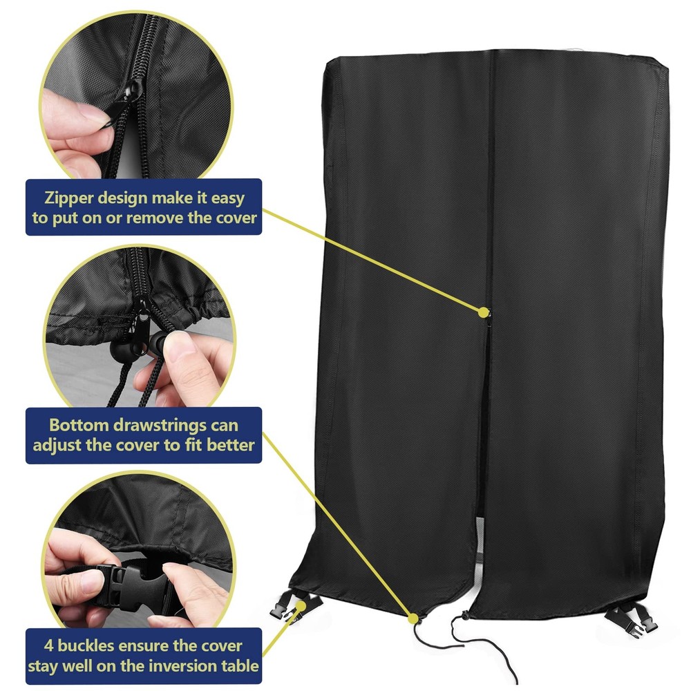 Guisong Inversion Table Cover with Zipper, For most inversion table, Black