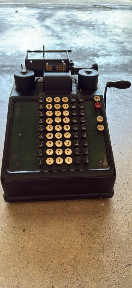 Vintage Burrough's Portable Adding Machine Great Collection Piece