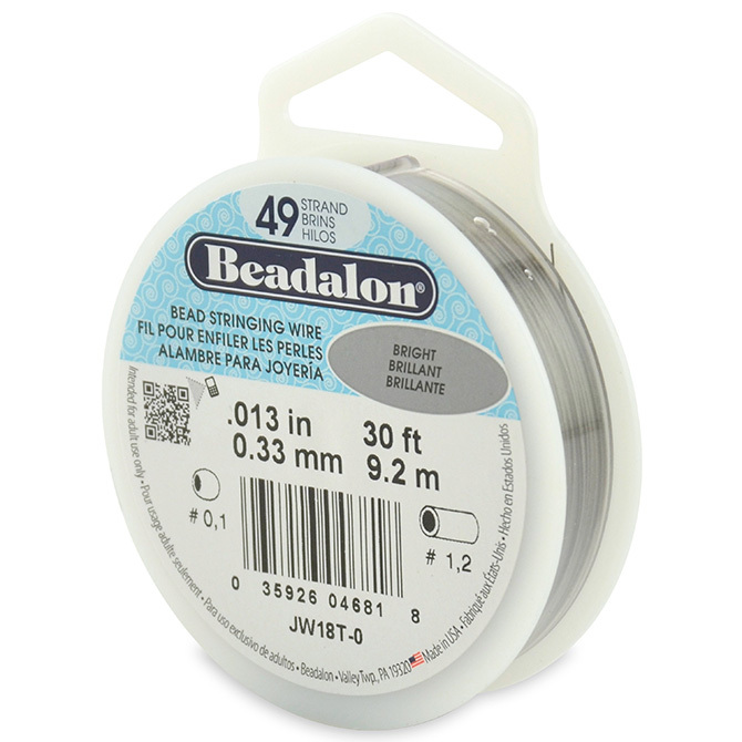 Beadalon Bead Stringing Wire 49 Strand 30/100 FT. BRIGHT Various Sizes + Colors