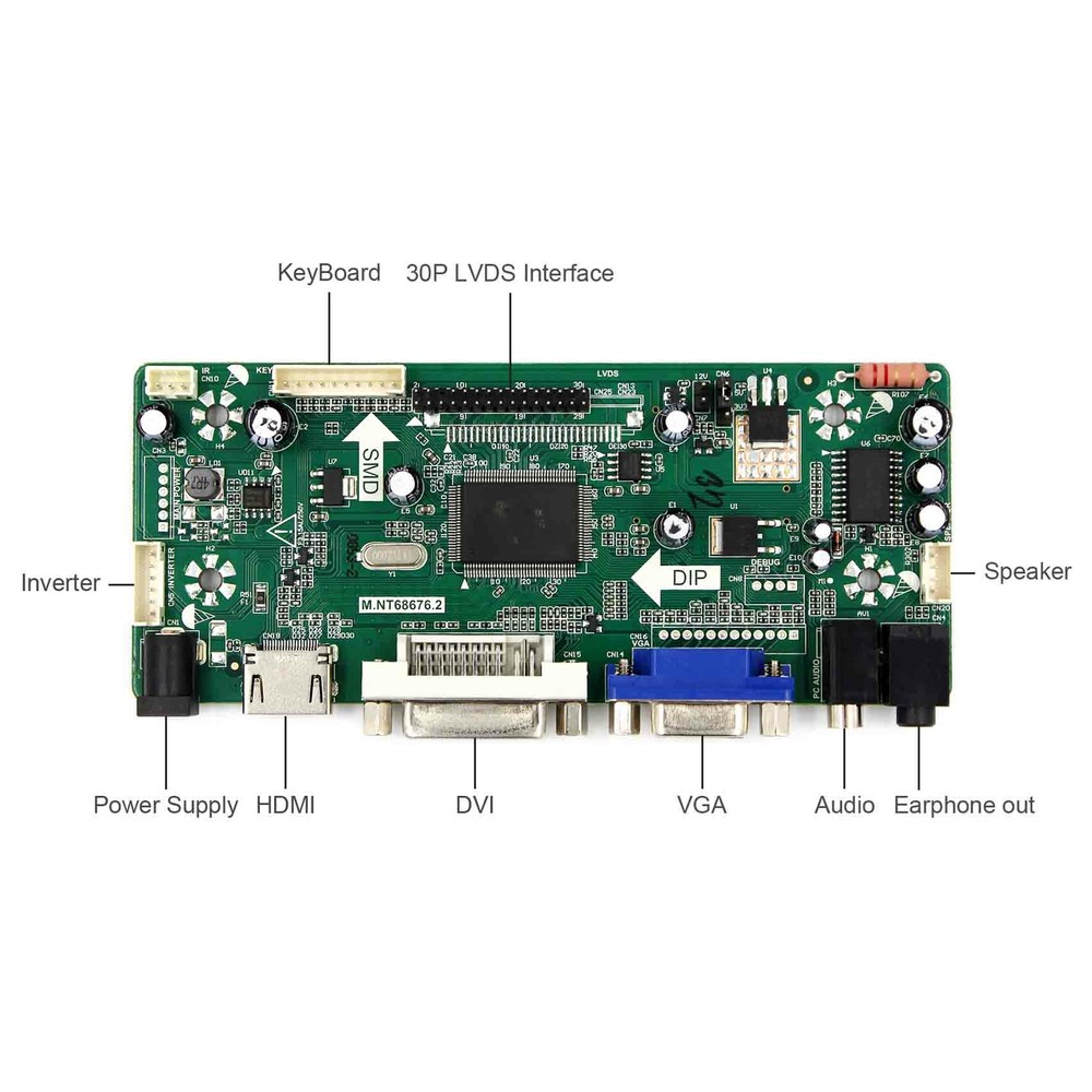 VGA DVI HD MI LCD Controller Board For 8 inch PD080SL3 800X600 LCD Screen