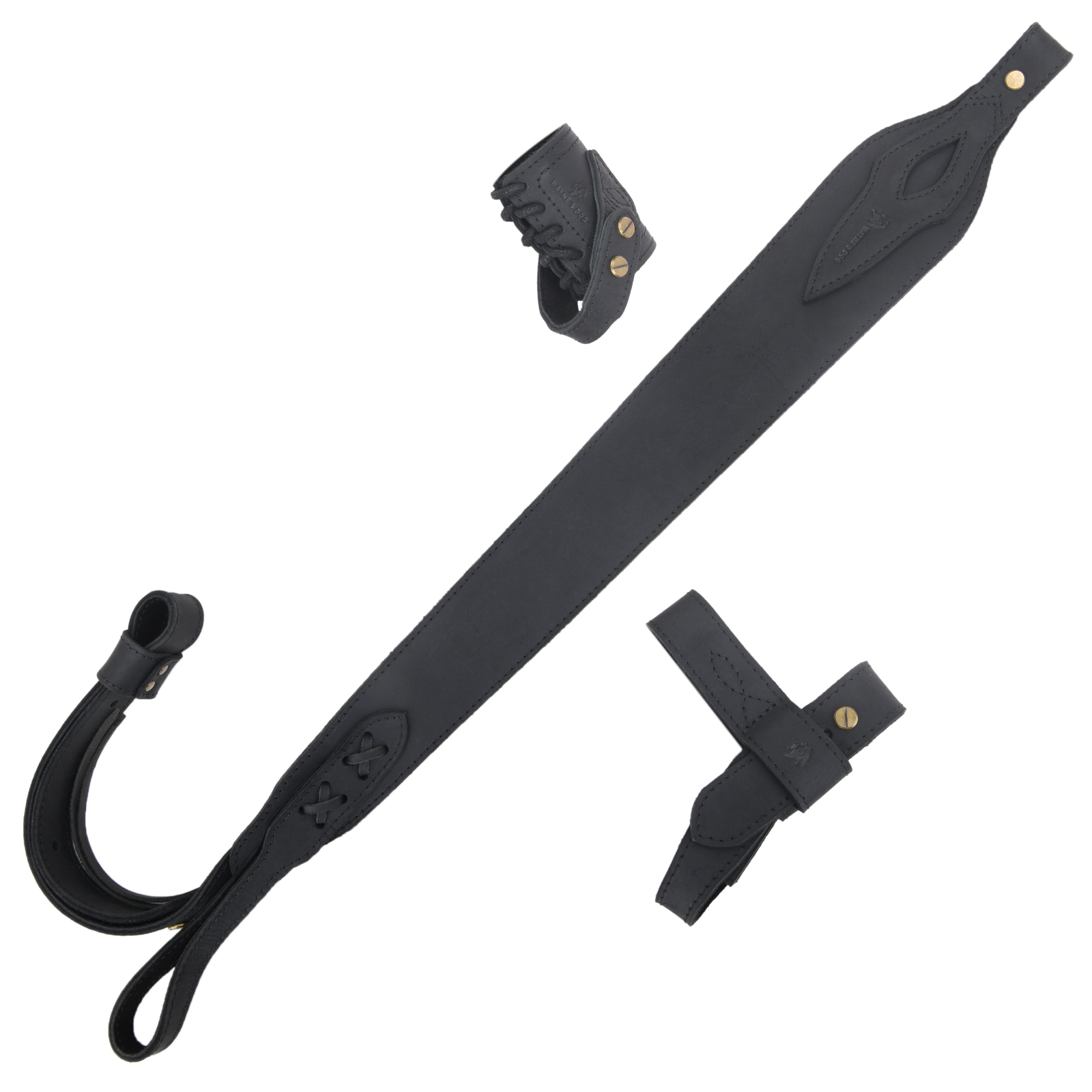 1 Suit Leather Rifle No Drill Harnessed Buttstock + Sling Loop + Shoulder Sling