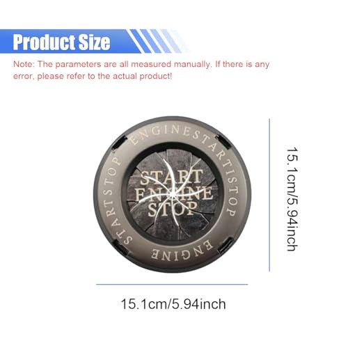 Rotary Push Start Button Cover, Stylish Metal Car Engine Start Stop Titanium
