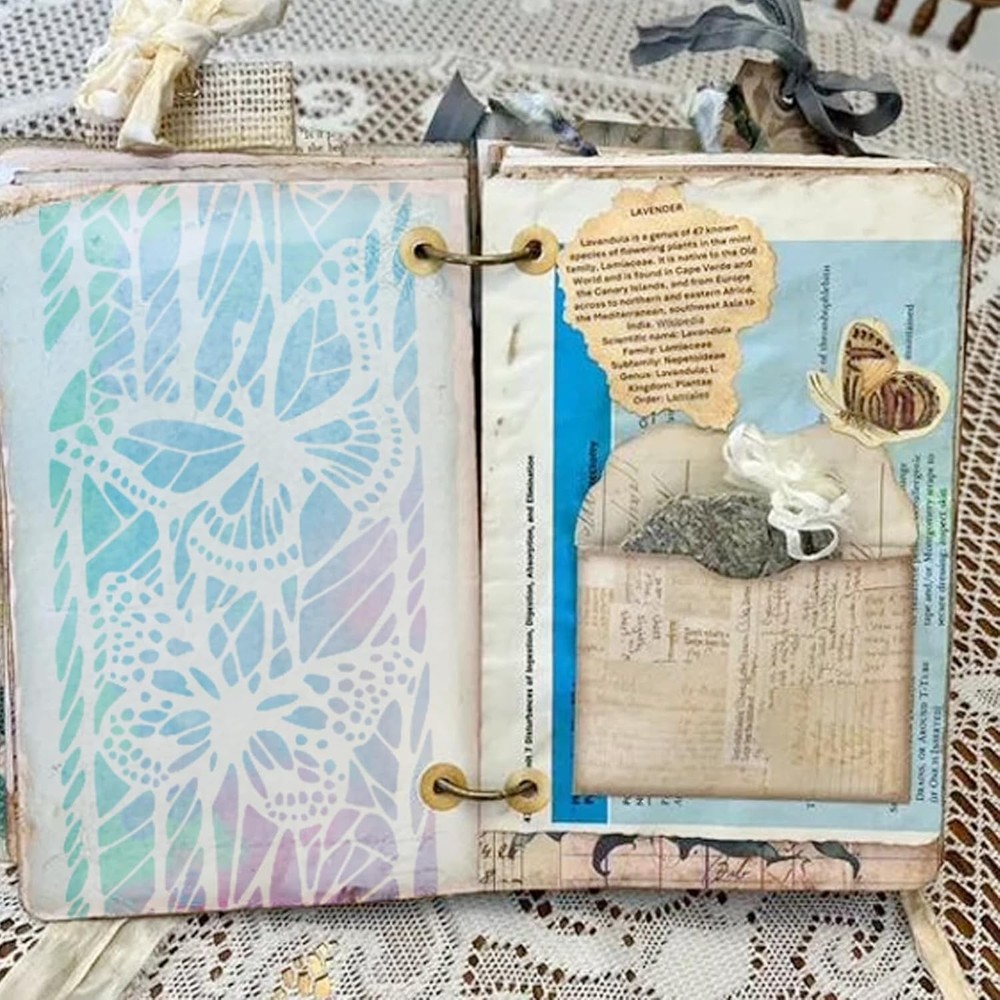 Stencils for Crafts Reusable Texture Branches Background Stencil Vintage Layerin