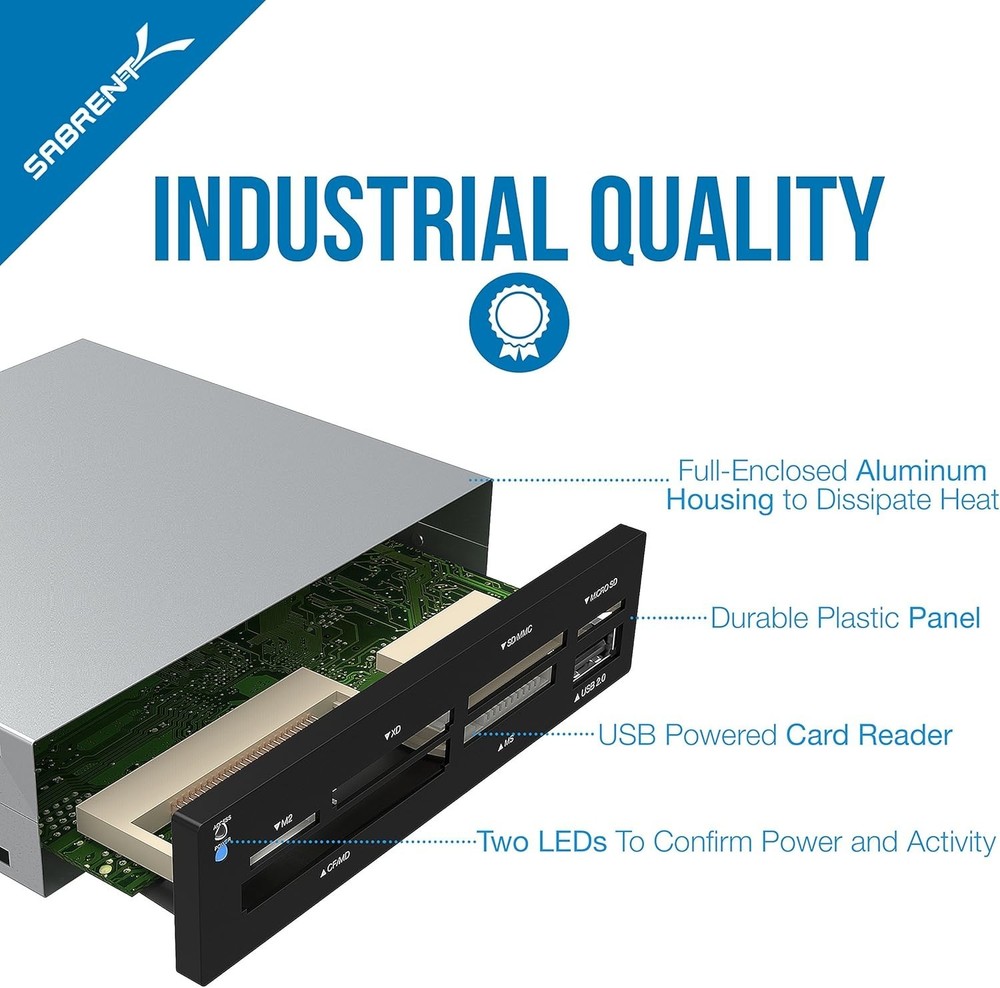 Versatile 3.5-Inch Internal Flash Card Reader with 74 Media Types Supported