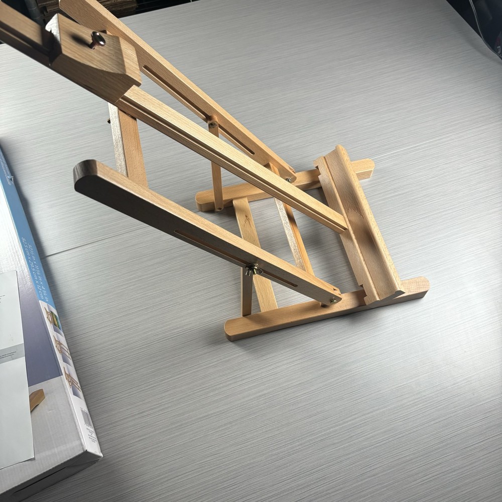 Artist's Loft Studio Table Easel Adjustable Solid Wood Holds 24in Canvas Art 32i