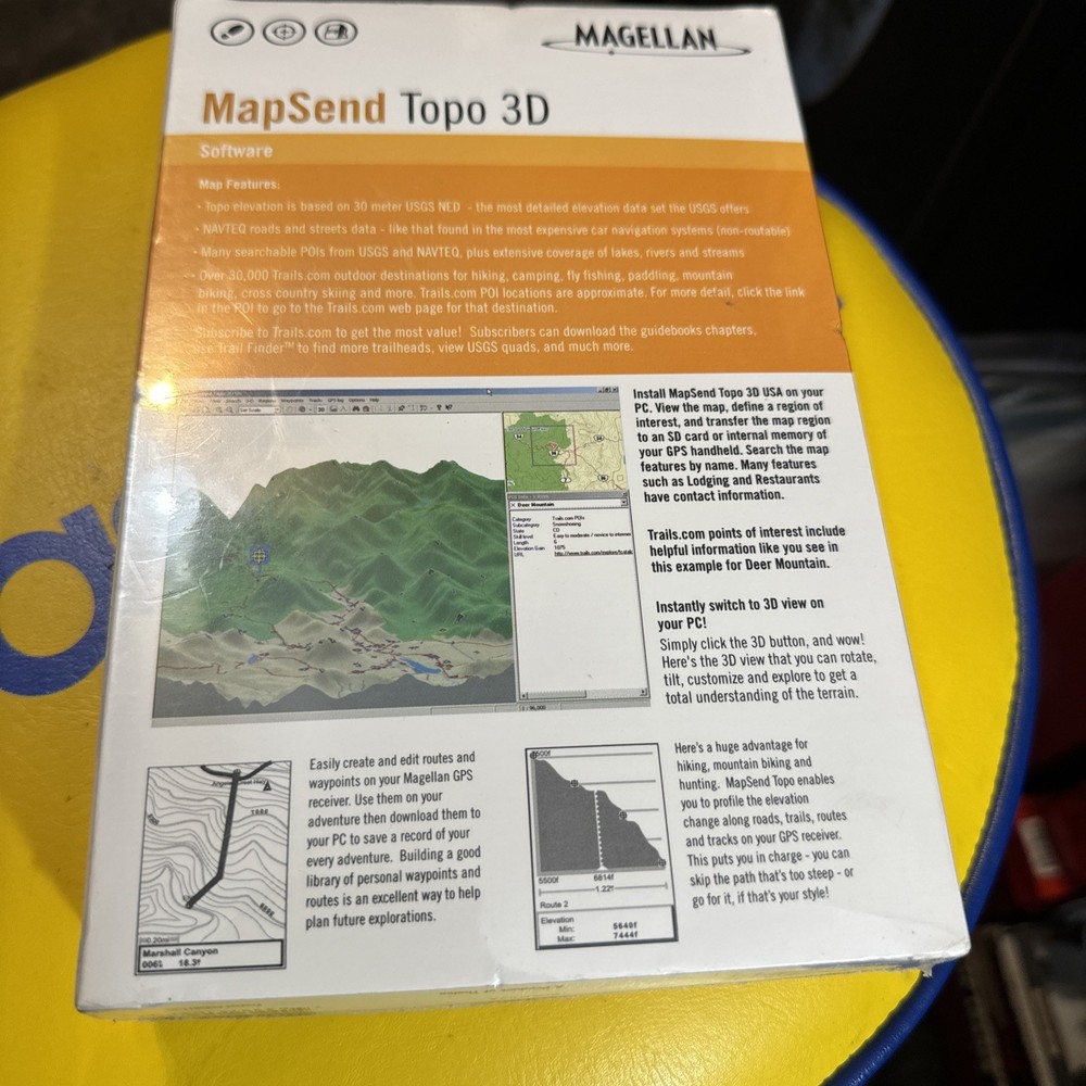 Magellan MapSend Topo 3D Software, 980611-09 Usa Version 1