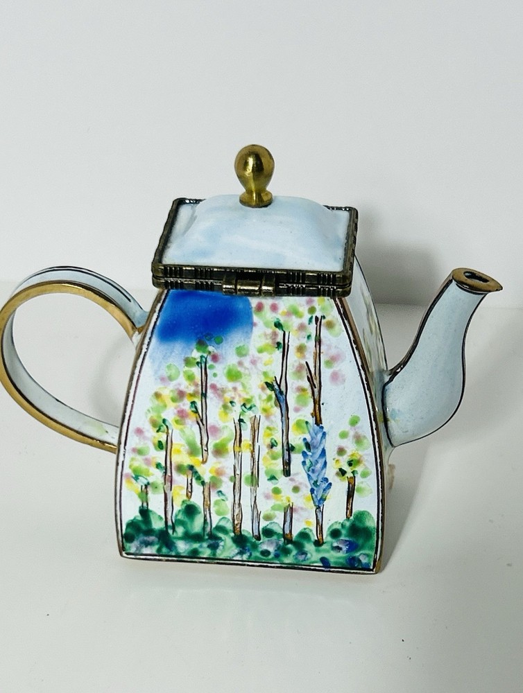 2001 Kelvin Chen Copper Enameled Mini Teapot. Monet's