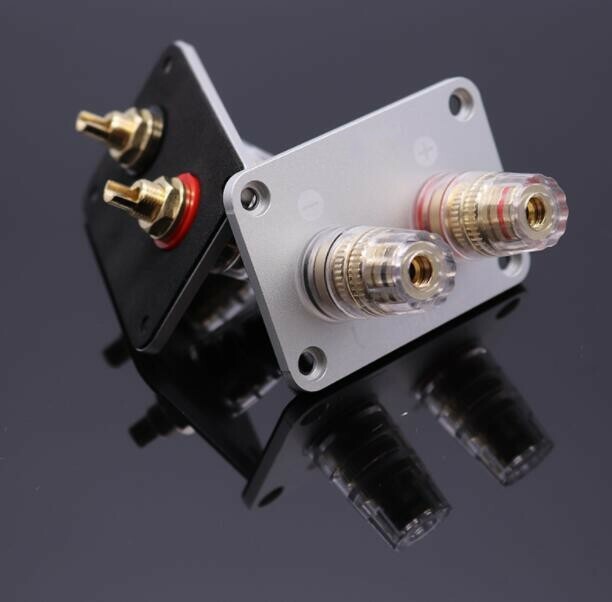 1pcs 65x45mm Square 2-Way Speaker Junction Box Copper Terminal Binding Post DIY