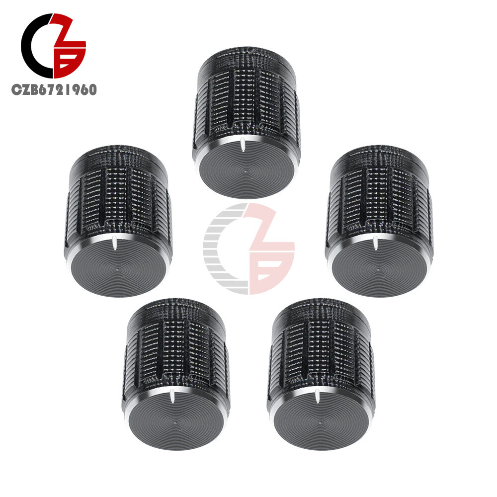 5PCS Volume Control Rotary Knobs For 6mm Dia Knurled Shaft Potentiometer