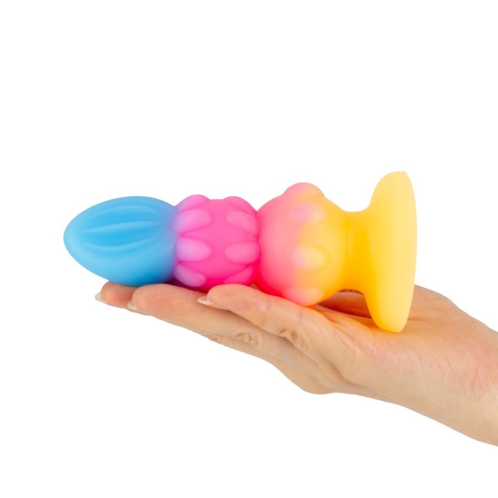 Glow in the Dark Soft Squeezable Silicone Beaded Bumpy Anal Butt Plug Probe