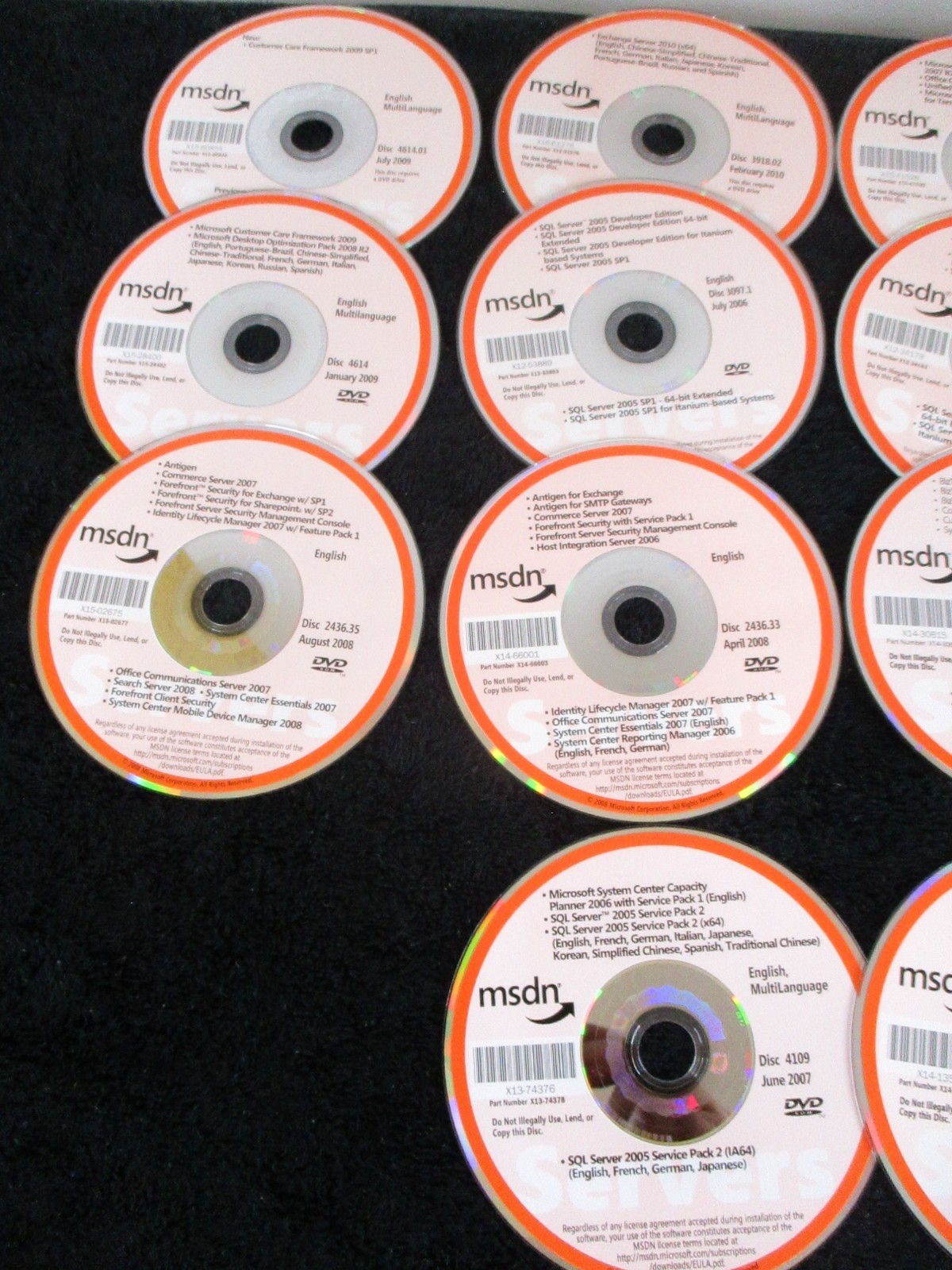 MICROSOFT MSDN Software Discs w/Storage Case Lot of 49