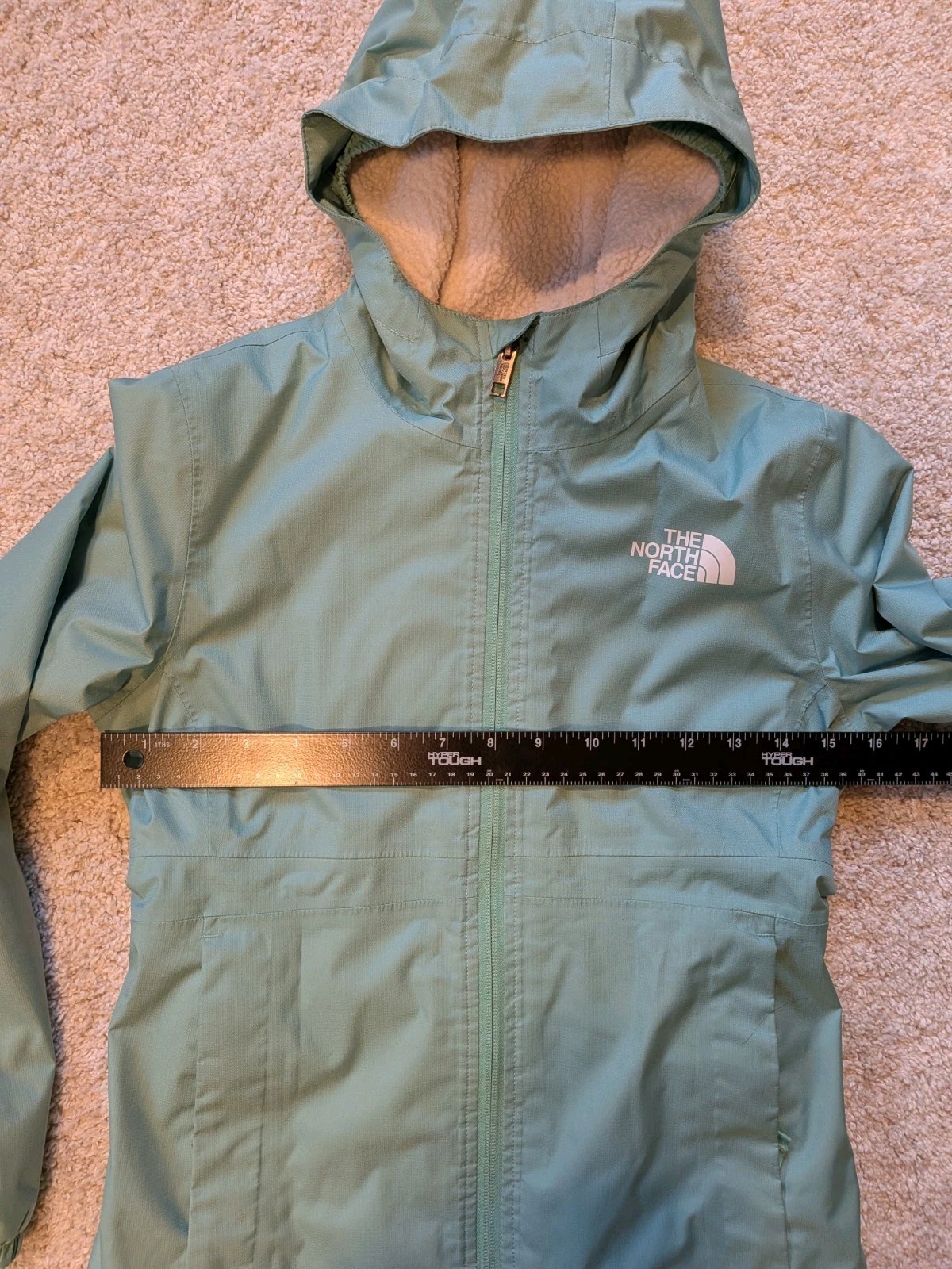 The North Face Wind Breaker Rain Jacket Girls Medium 10 Sherpa Warm Dry Vent