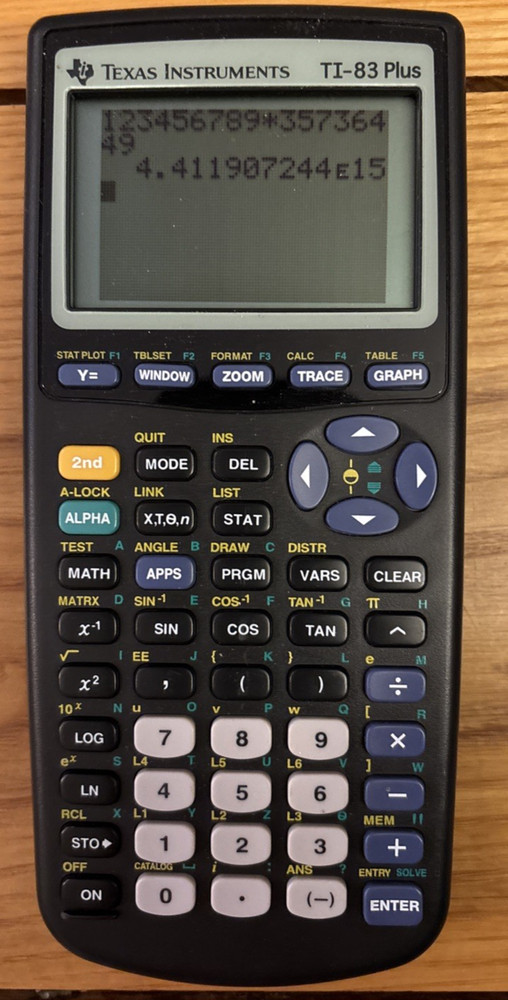Texas Instruments TI-83 Plus Graphing Calculator Working With Cover