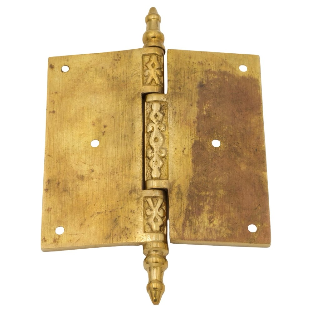 Victorian Polished Brass Door Hinge 4 Inch