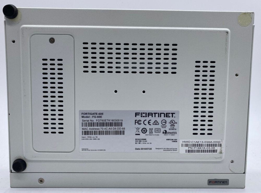 Fortinet FortiGate-60E FG-60E VPN Firewall Security