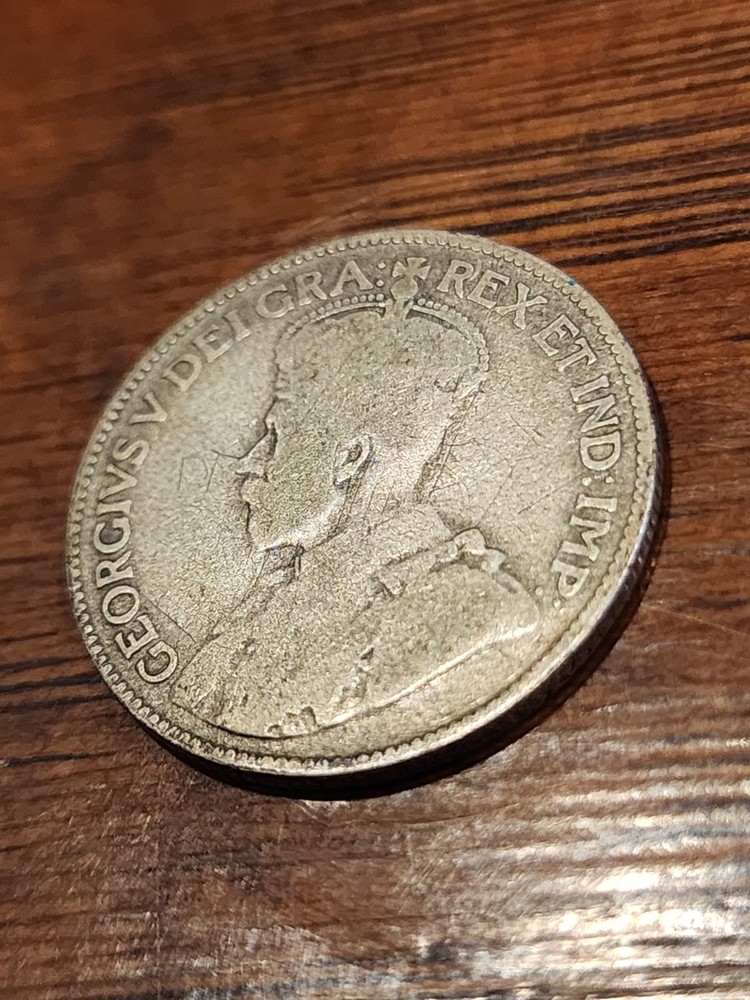 1920 Canada 25 Cents Silver Coin