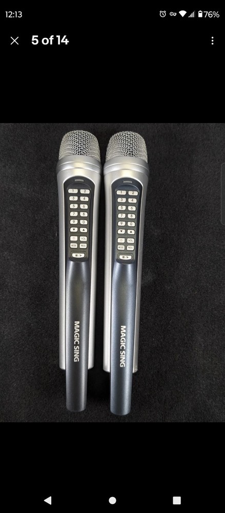 WORKING, Fully Tested Magic Sing ES11000 Dual Mic Wireless Karaoke e/Base & Acc!