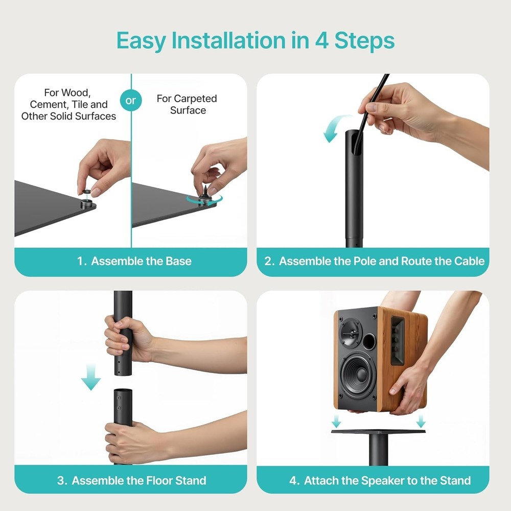Immersive 30.1" Height Speaker Stands Pair