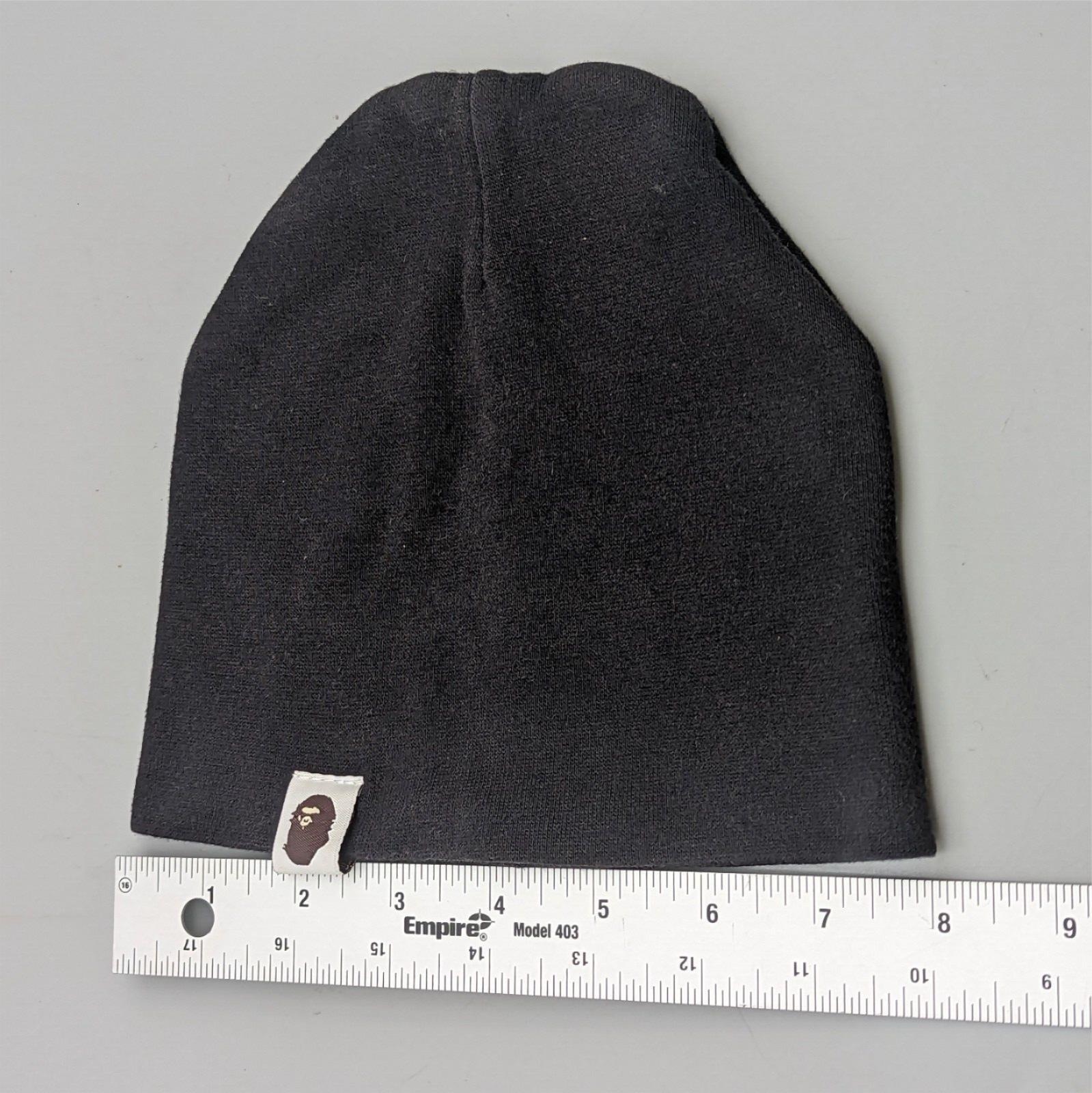 New - A Bathing Ape BAPE Black Skinny Skullcap Beanie Youth Unisex