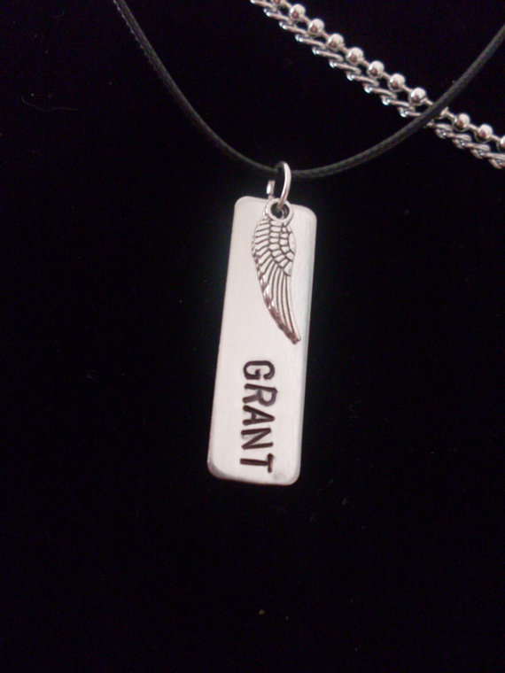 Custom Name Memorial Remembrance Memory Remember Personalized Aluminum Necklace