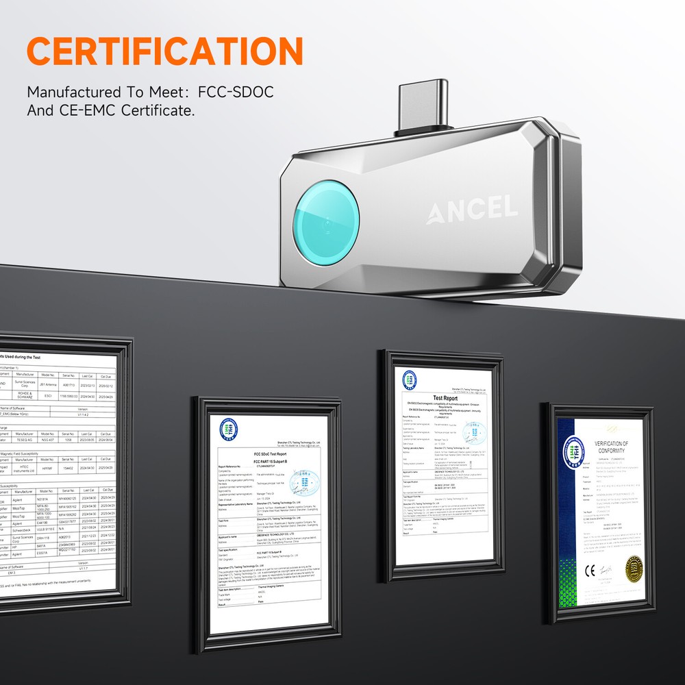 Thermal Camera for Android 256x192 IR High Resolution Optimized Temperature Accu