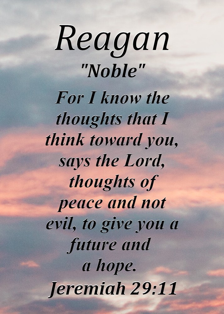 Reagan "Graceful" Keepsake Name Meaning Card with Bible Verse