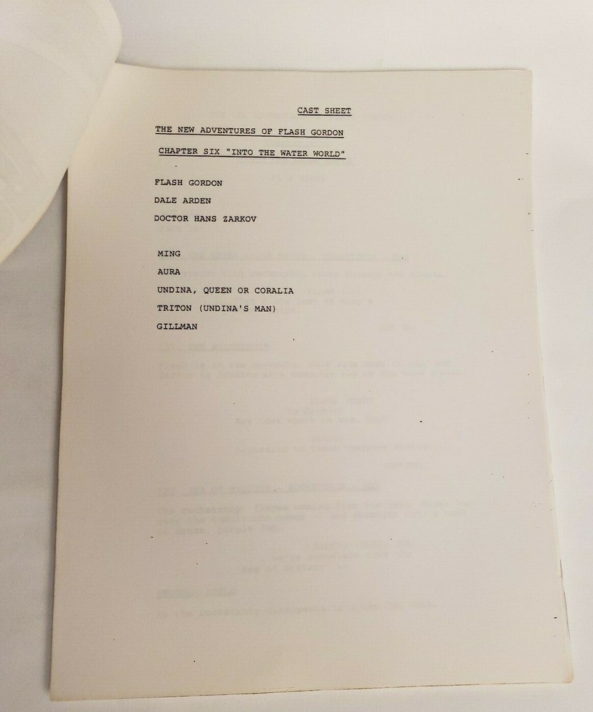 FLASH GORDON / Ted Pedersen 1979 TV Script, "Chapter Six: Into the Water World"