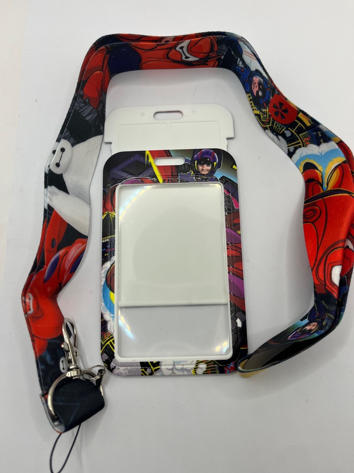 Disney's flying BAYMAX Big Hero 6 lanyard with card holder for pins, tickets, ID