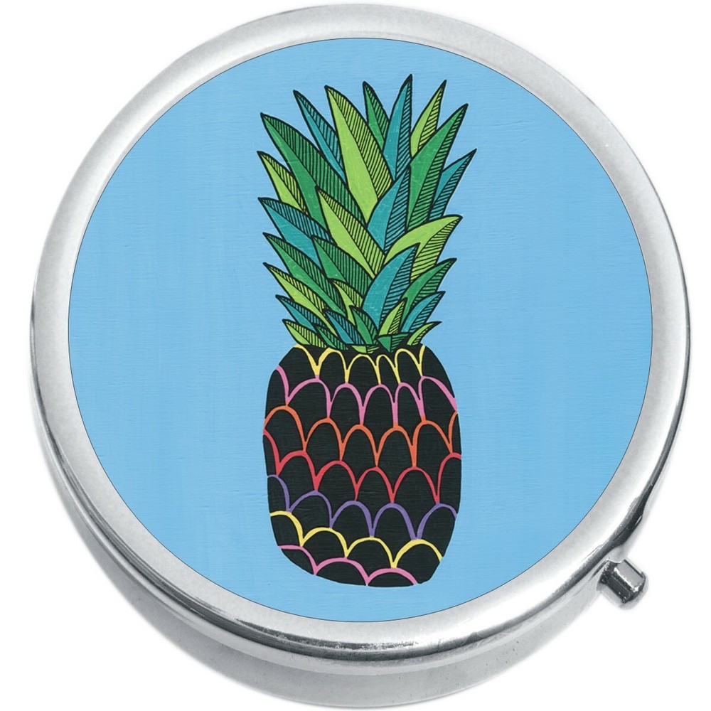 Pineapple on Blue Medicine Vitamin Pill Box