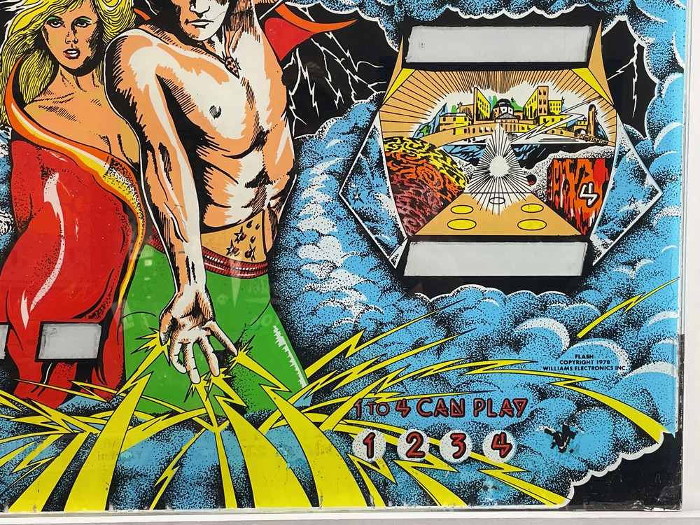 Williams Flash Pinball Machine Game Backglass ORIGINAL