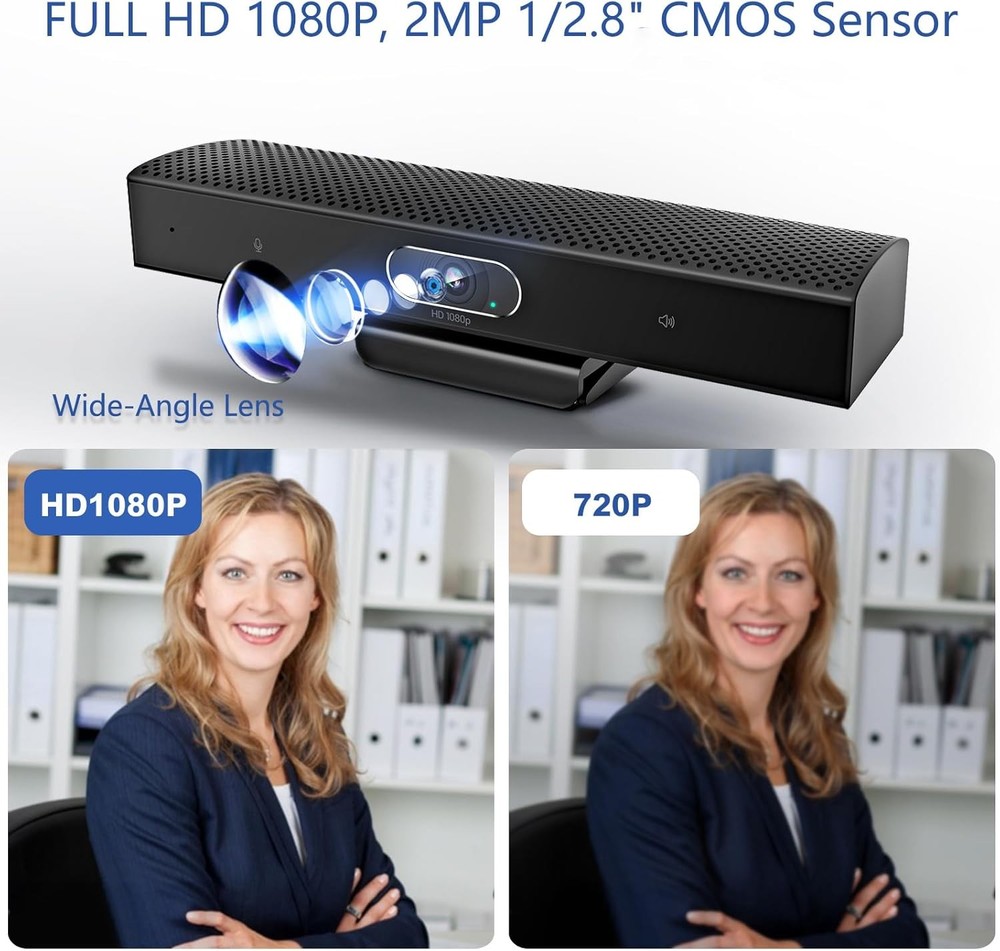 1080p Webcam with Mic Speaker Conference Room Camera