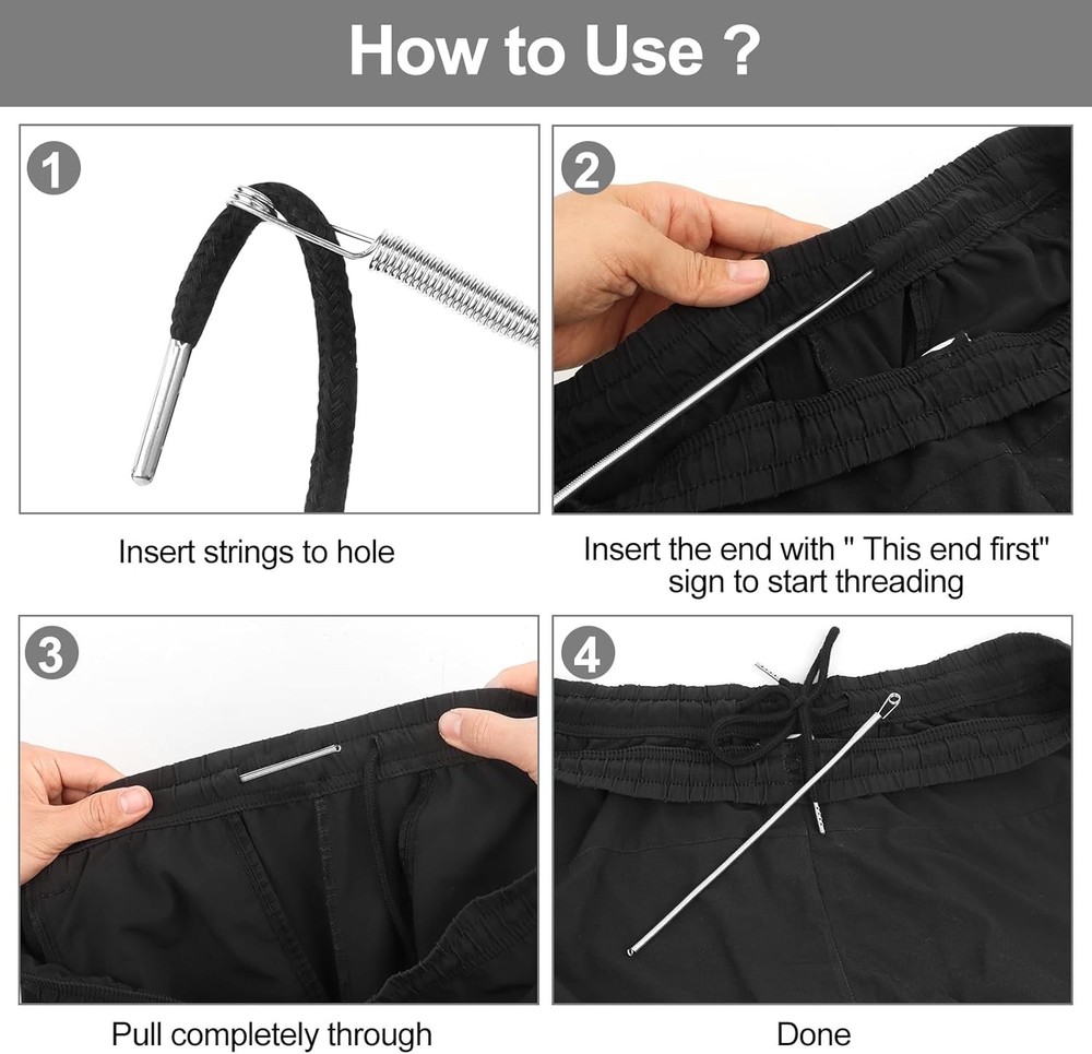 16 PCS Drawstring Threader, Loop Turner Sewing Tool with Flexible Hoodie String