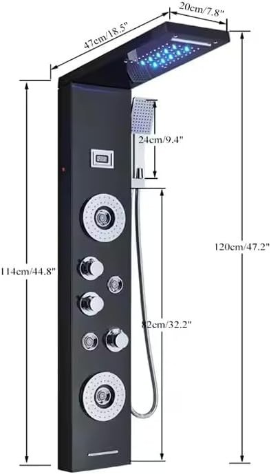 ZeeCry Bathroom 4 Body Message Jet Shower Panel Wall Mounted