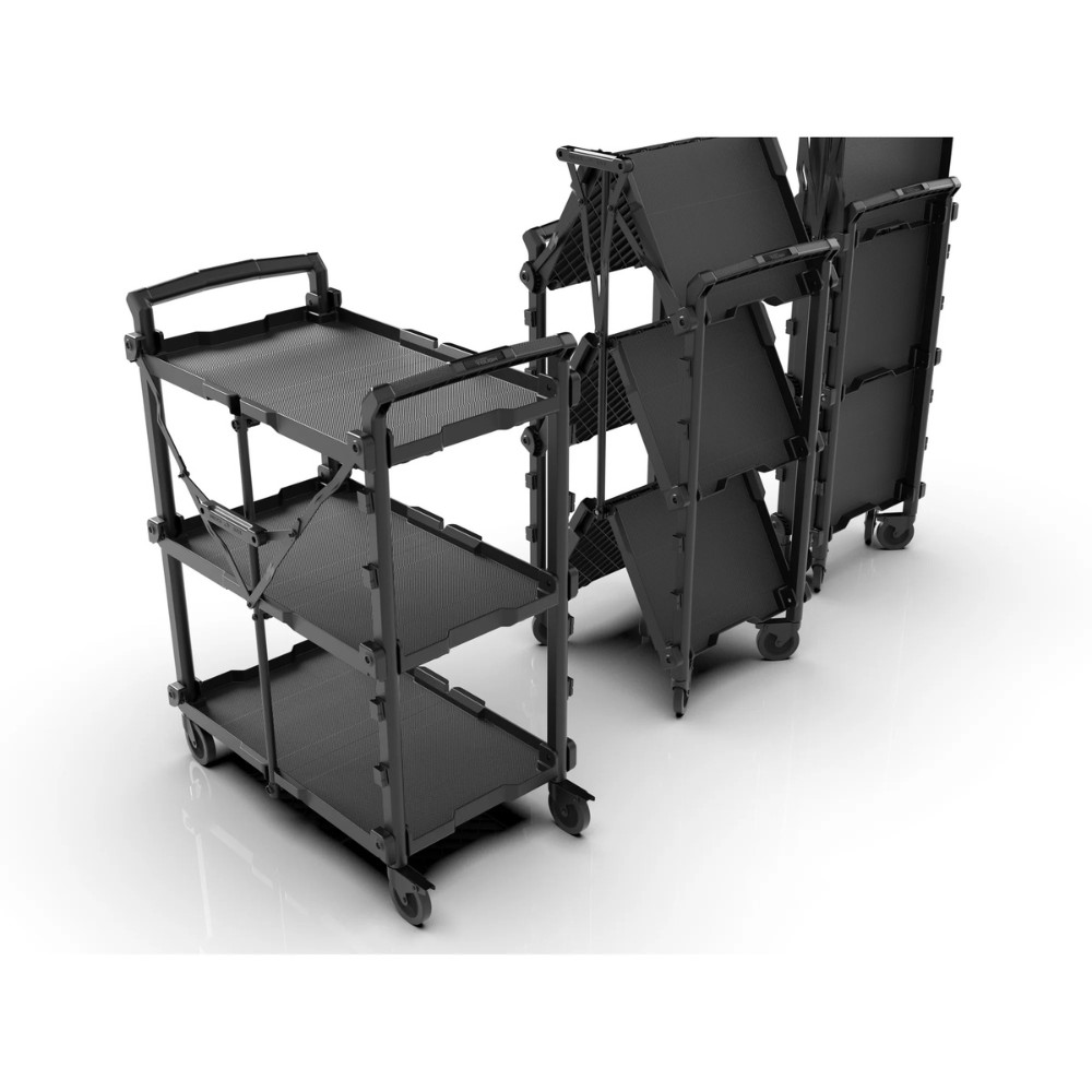 Hyper Tough Hyper Stack Foldable Collapsible Utility Cart Rolling Dolly, Black