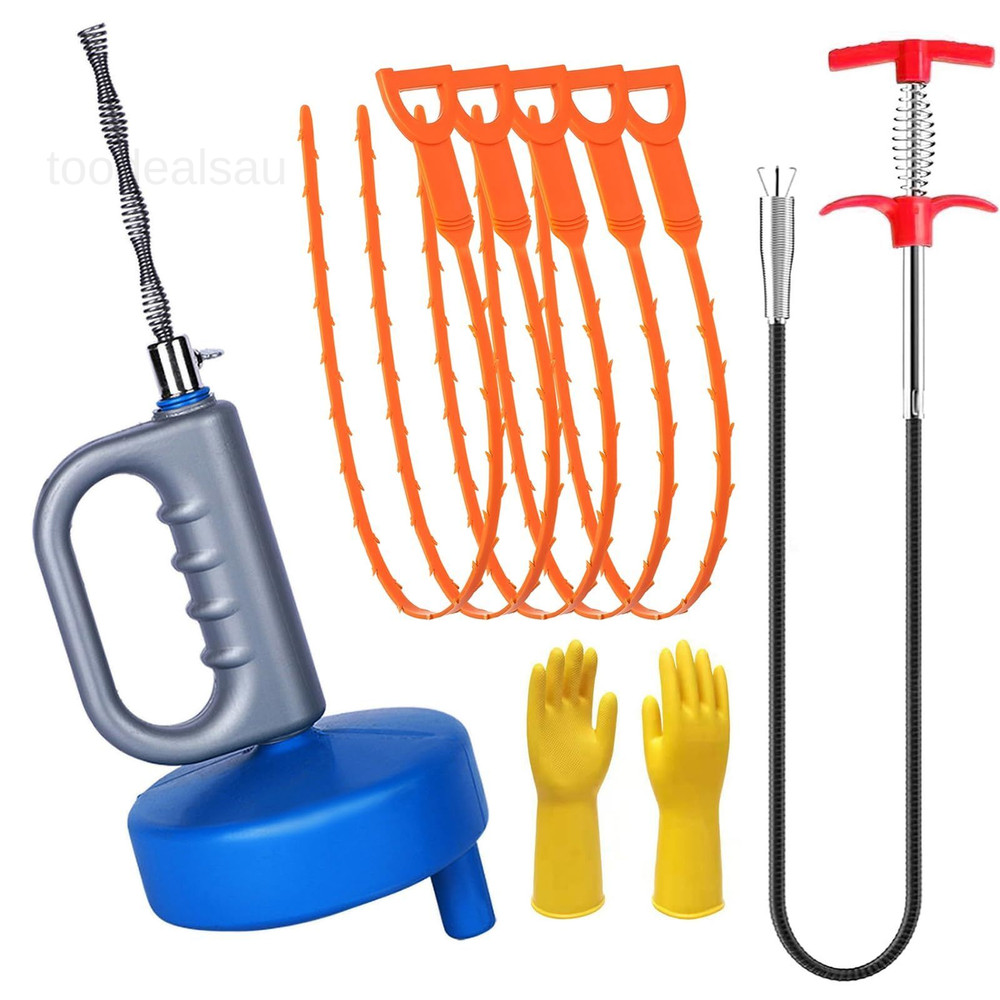 Drain Clog Remover (5pcs)＆Drain Auger 32 FT (1pcs)＆Drain Set 32.8FT